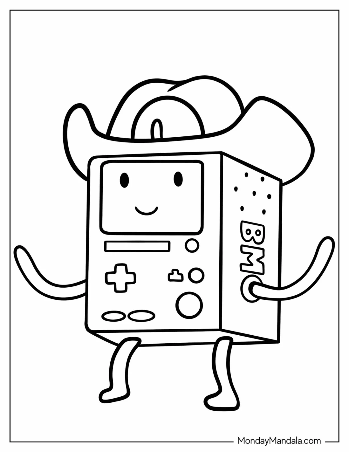 BMO Adventure Time Coloring Page For Kids coloring page