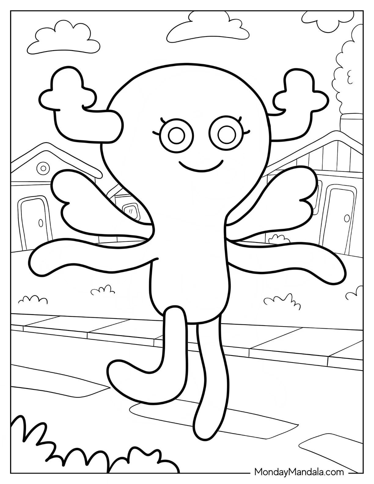 Easy Penny Fitzgerald From The Amazing World Of Gumball Coloring Page coloring page — printable line art