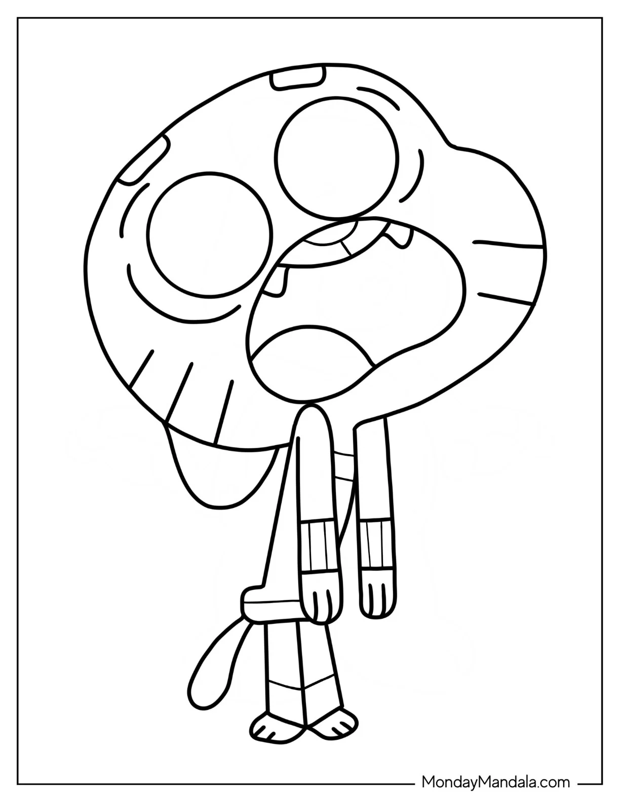 The Amazing World Of Gumball Coloring Page Of Gumball Watterson Screaming coloring page — printable line art