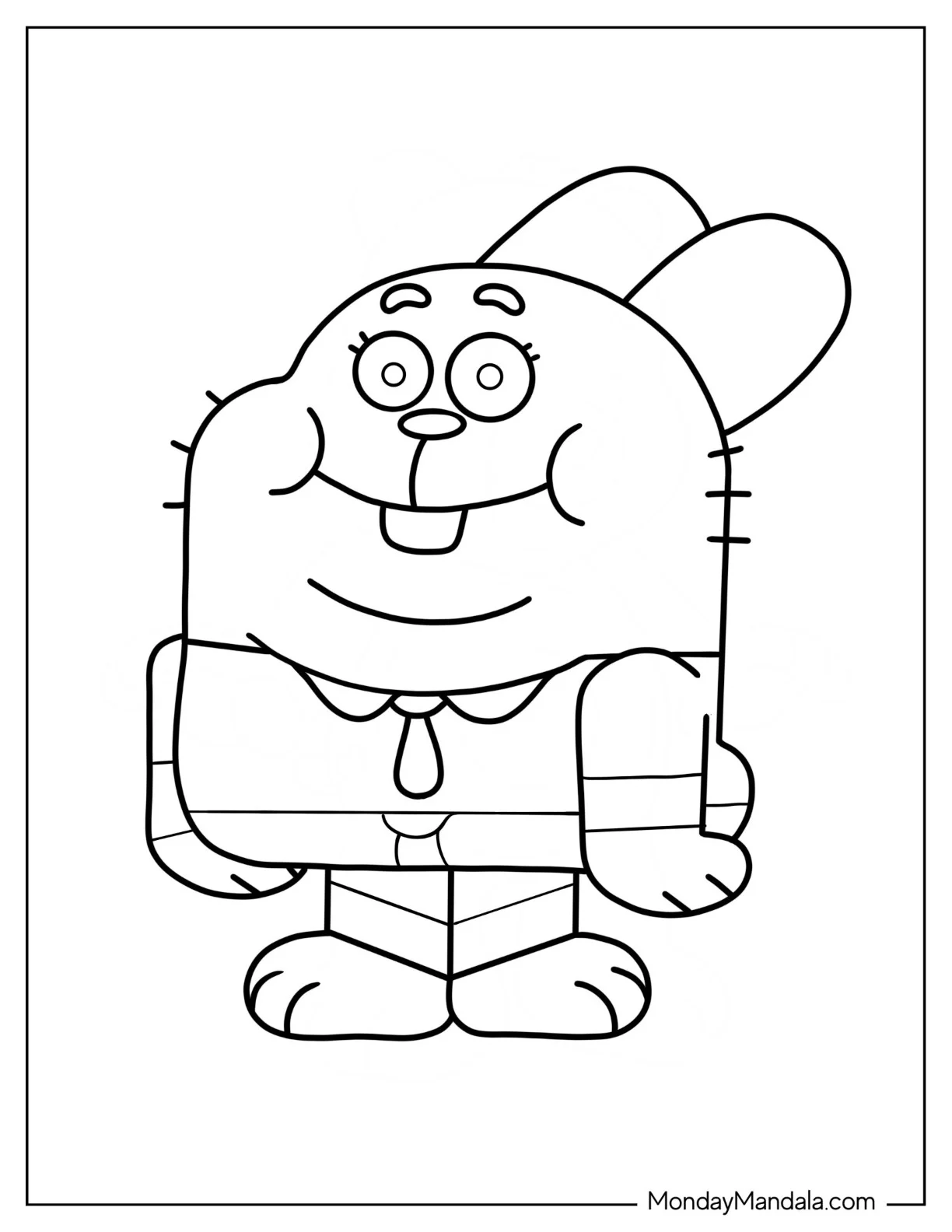 The Amazing World Of Gumball Coloring Page Of Simple Richard Watterson Outline coloring page