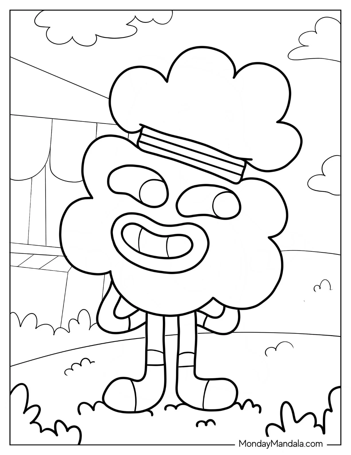 The Amazing World Of Gumball Coloring Page Of Tobias Wilson Grinning For Preschoolers coloring page