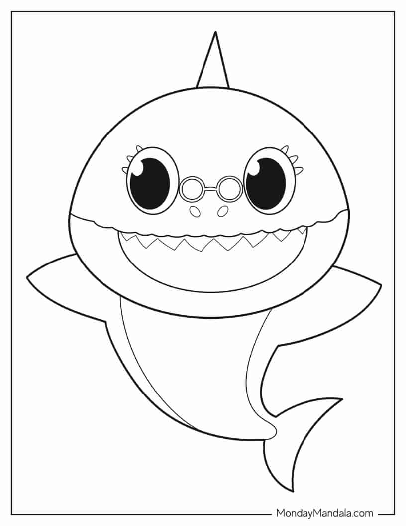 Grandma Shark coloring page