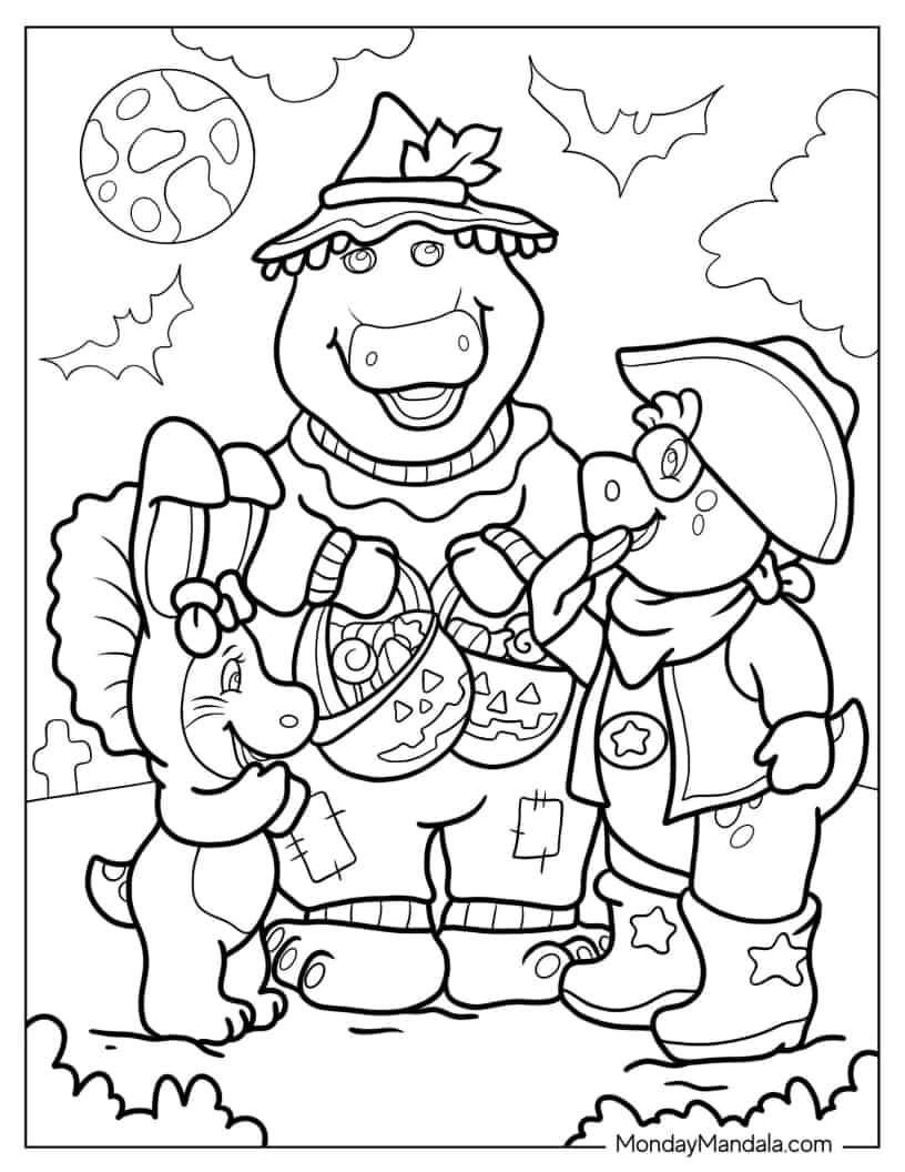 Barney And Friends Halloween Coloring Page coloring page