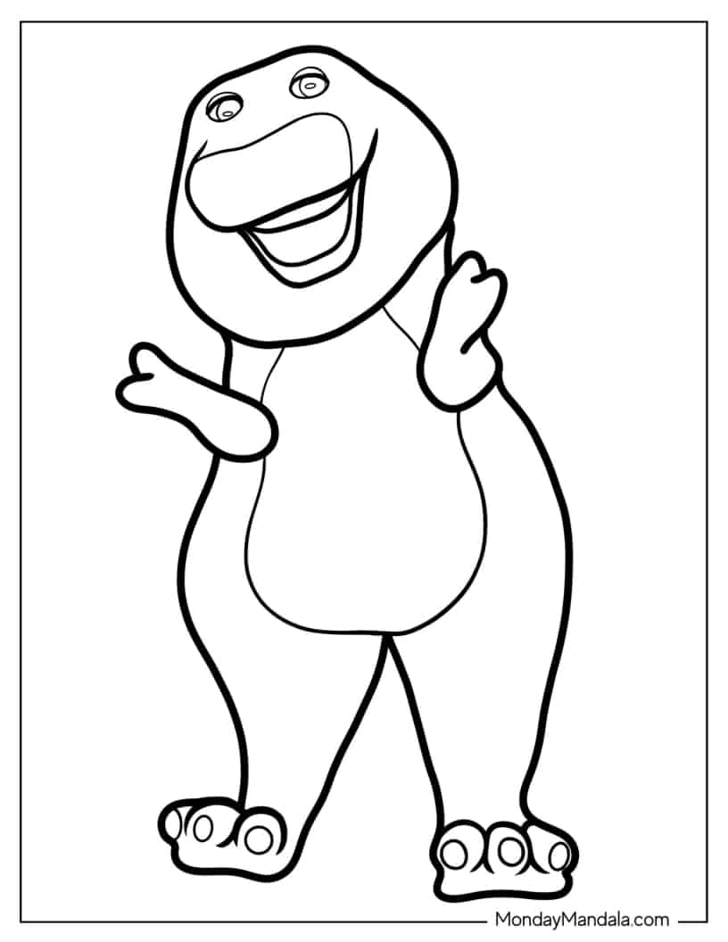 Easy Barney Coloring Page For Preschoolers coloring page