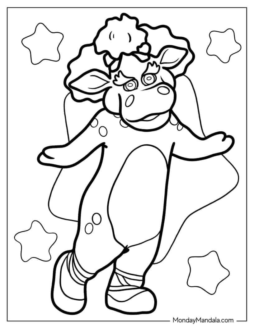 Kawaii Baby Bop Dancing coloring page