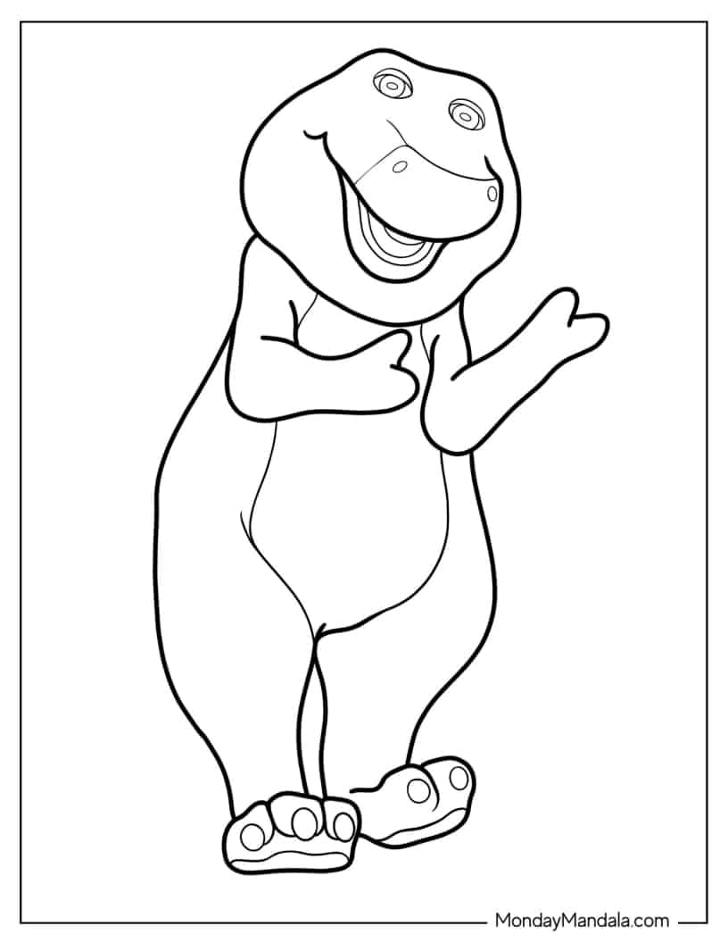 Realistic Barney Coloring Sheet coloring page