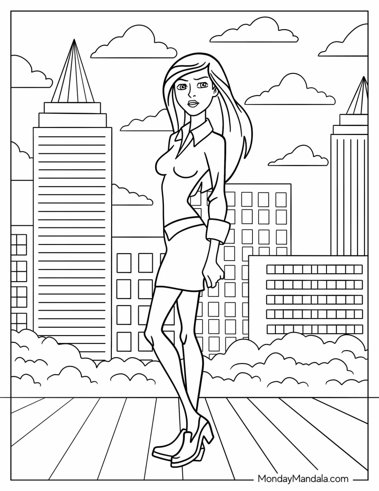 Ben 10 Coloring Page Of Adult Gwen Tennyson In The City coloring page