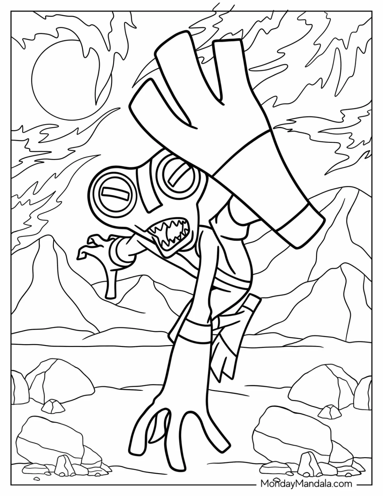 Ben 10 Coloring Page Of Grey Matter Doing High Kick coloring page