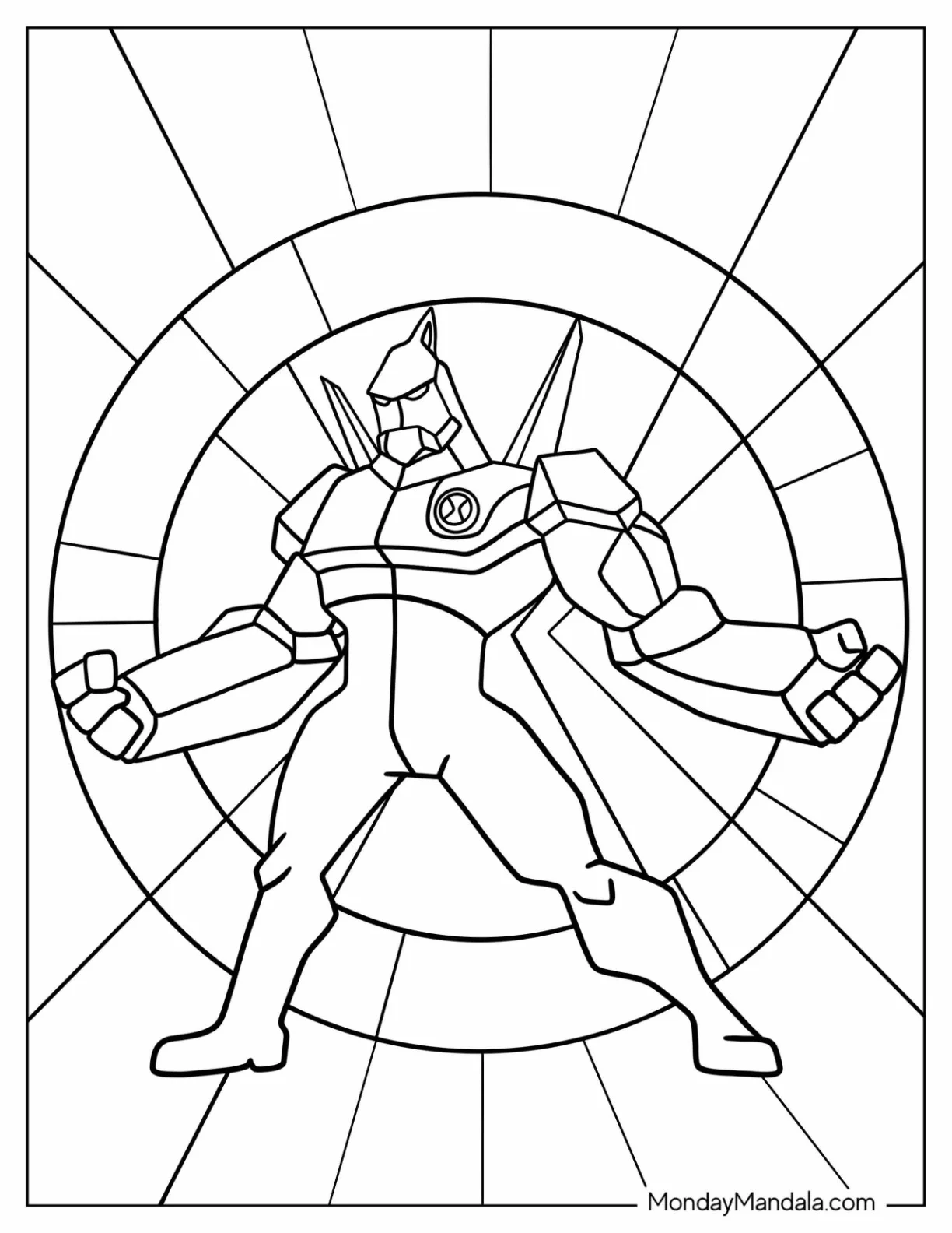 Ben 10 Coloring Page Of Simple Diamondhead coloring page