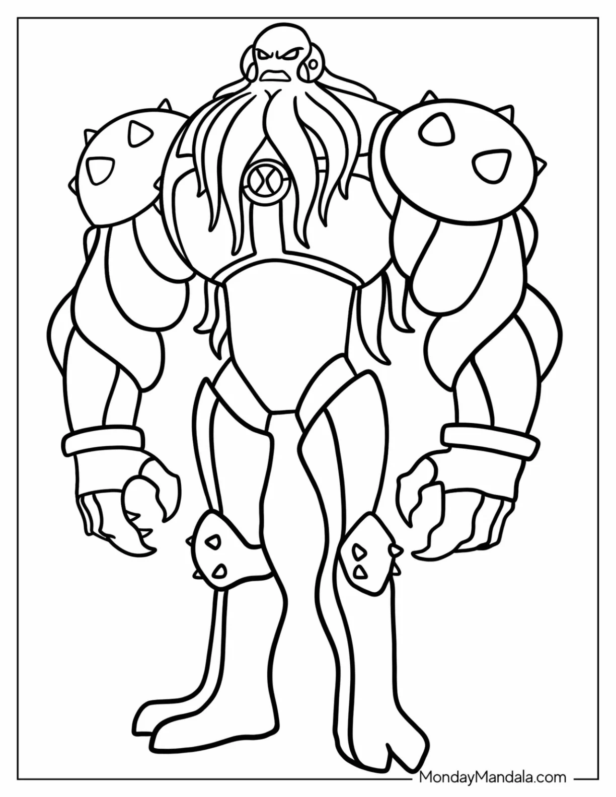 Ben 10 Coloring Page Of Simple Gax Outline coloring page