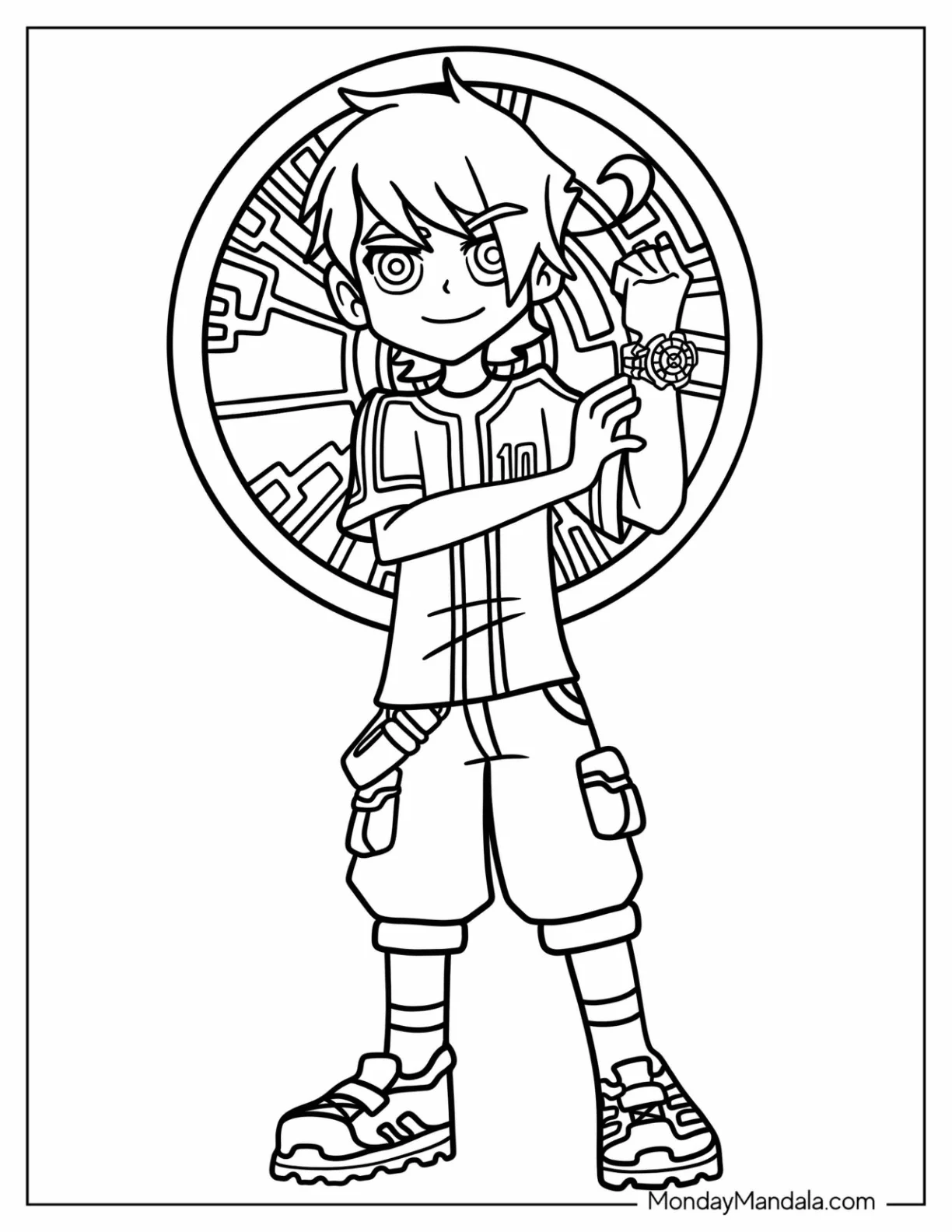Ben 10 Coloring Page Of Teenage Ben With Omnitrix coloring page