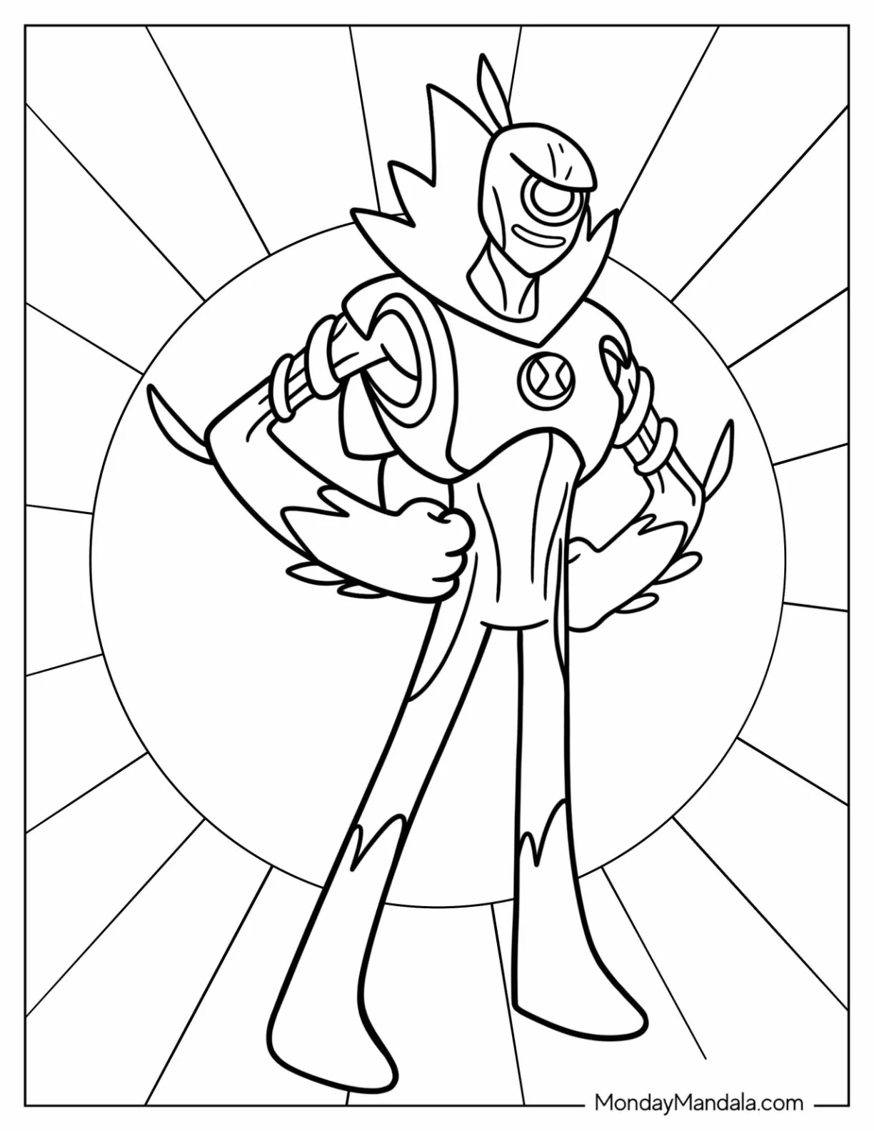 Ben 10 Coloring Page Of Wildvine Alien Form coloring page