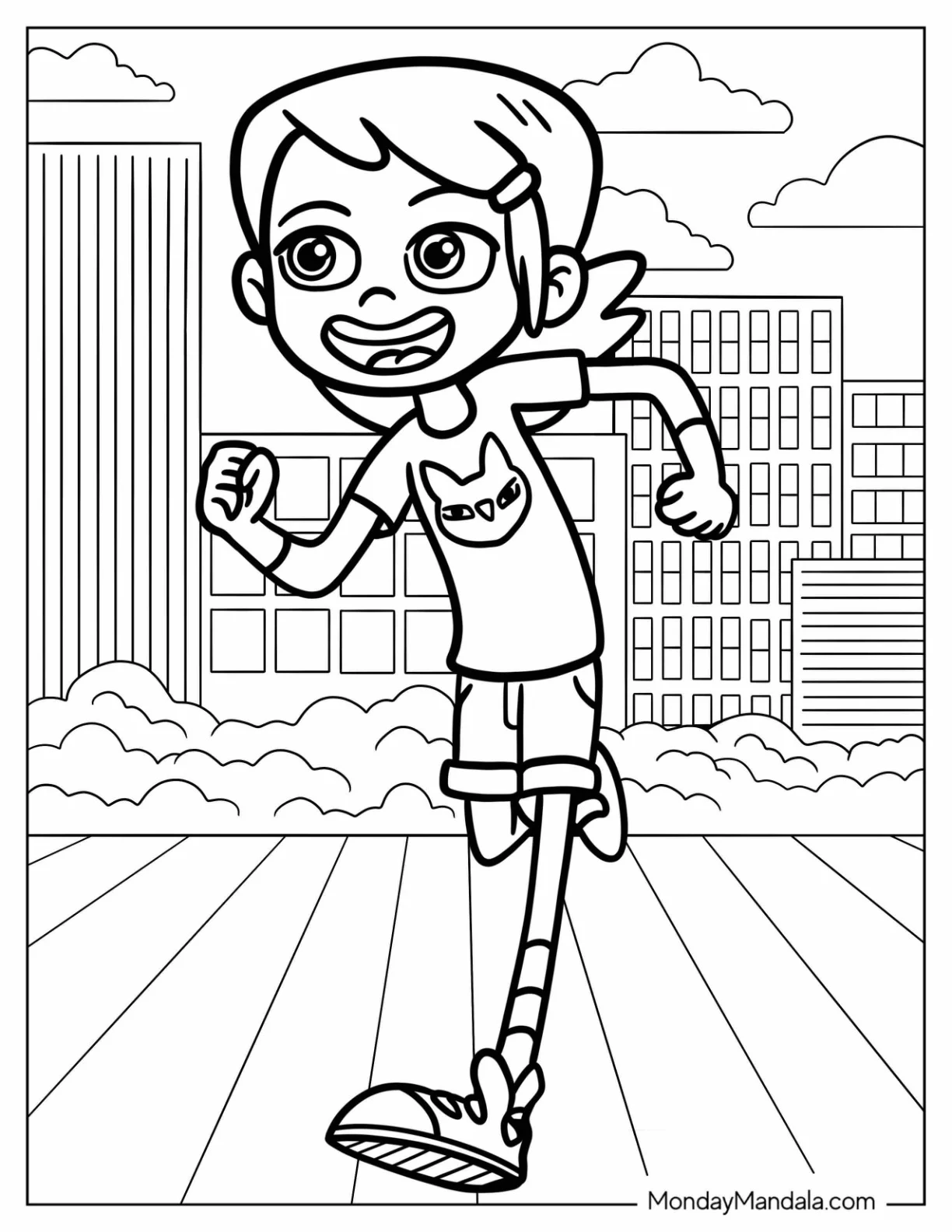 Ben 10 Coloring Page Of Young Gwen Tennyson Running For Kids coloring page