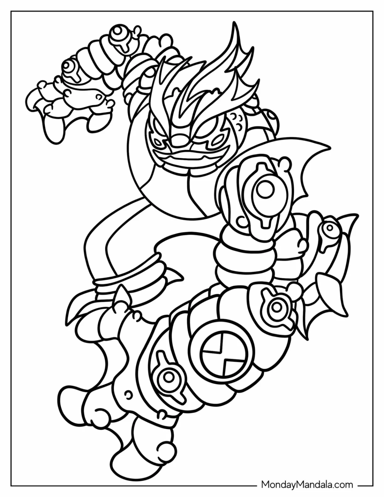 Easy Ben 10 Coloring Page Of Slapback Outline For Kids coloring page