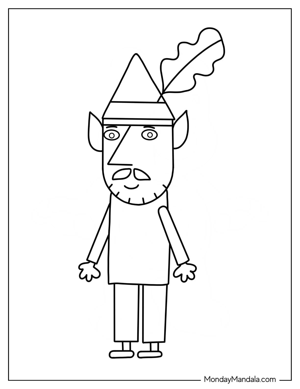 Ben And Holly Coloring Page Of Easy Mister Elf Outline coloring page