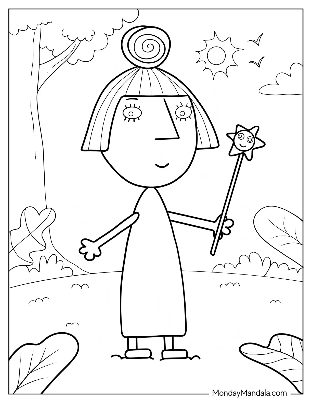Ben And Holly Coloring Page Of Easy Nanny Plum For Kids coloring page