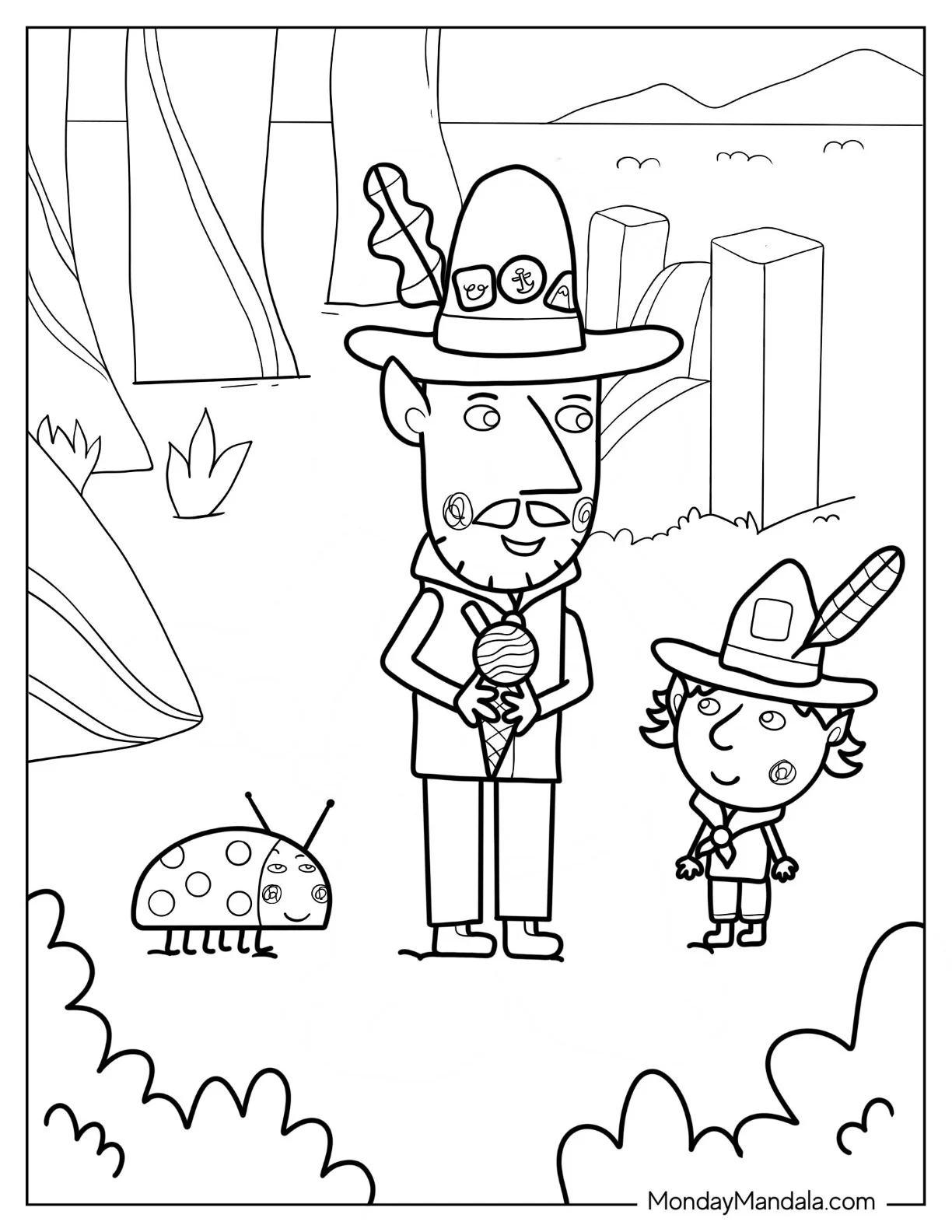 Ben And Holly Coloring Page Of Mister Elf With Barnaby Elf And Gaston coloring page