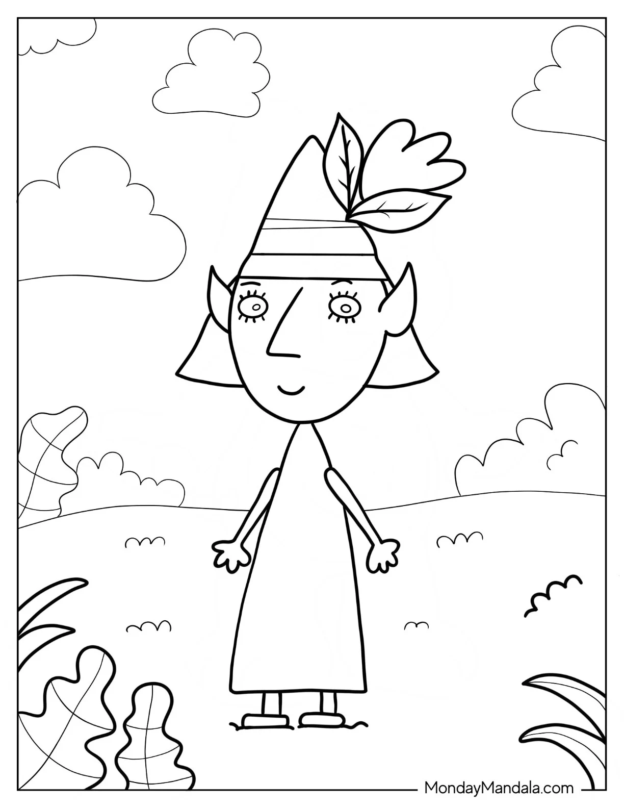 Ben And Holly Coloring Page Of Mrs. Elf coloring page