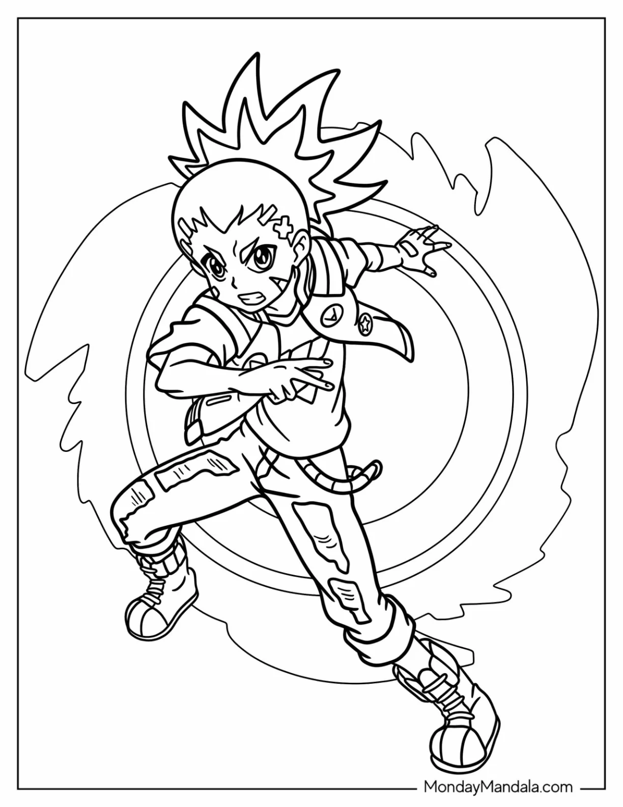 Beyblade Coloring Page Of Easy Outline Of Aiger Akabane coloring page
