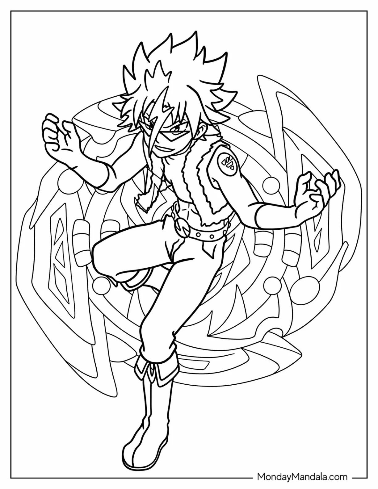 Beyblade Coloring Page Of Silas Karlisle Smirking coloring page