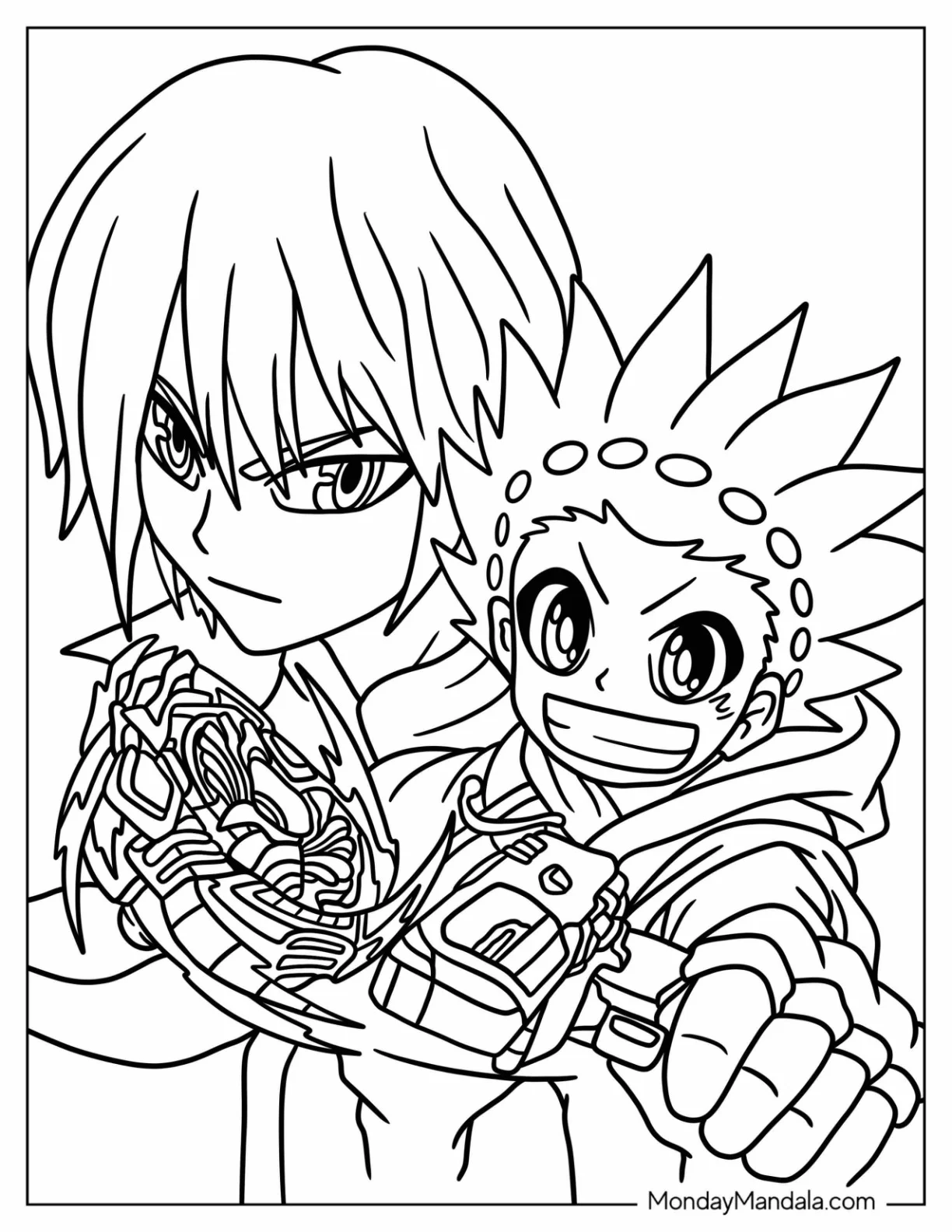 Beyblade Coloring Page Of Valt Aoi And Shu Kurenai coloring page