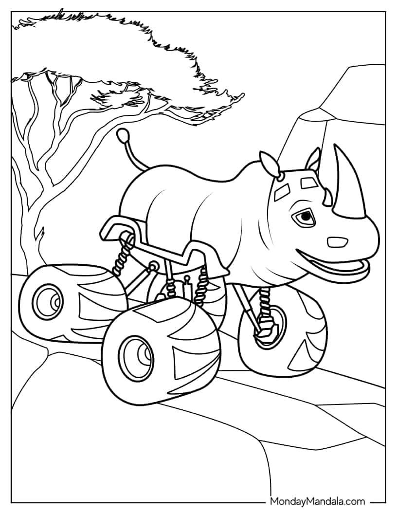 Nelson Rhinoceros Machine Coloring Page coloring page
