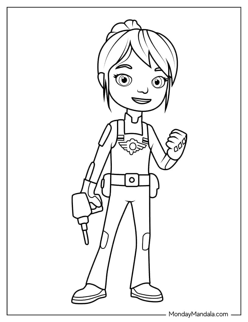 Outline of Mechanic Gabby coloring page