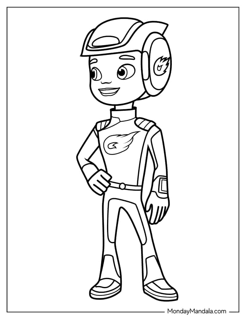 Simple Outline of AJ for Kids coloring page