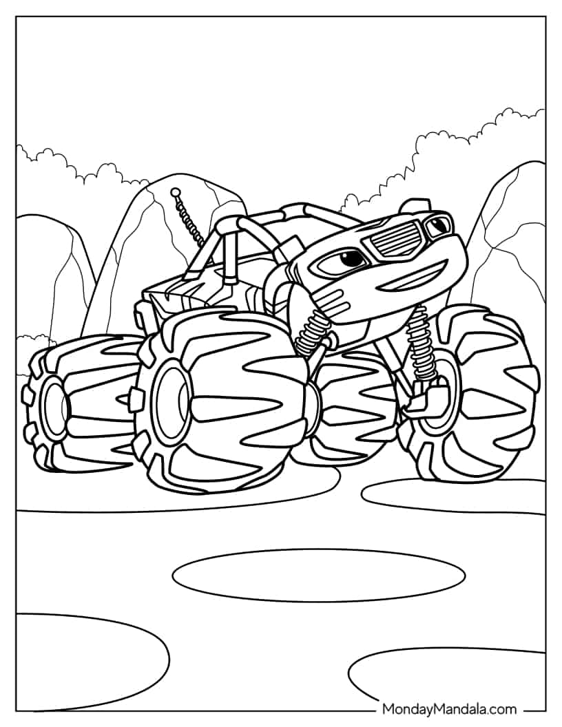 Stripes Monster Machine Coloring In coloring page