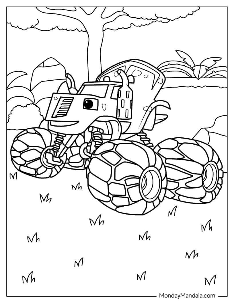 Zeg Dinosaur Monster Machine coloring page