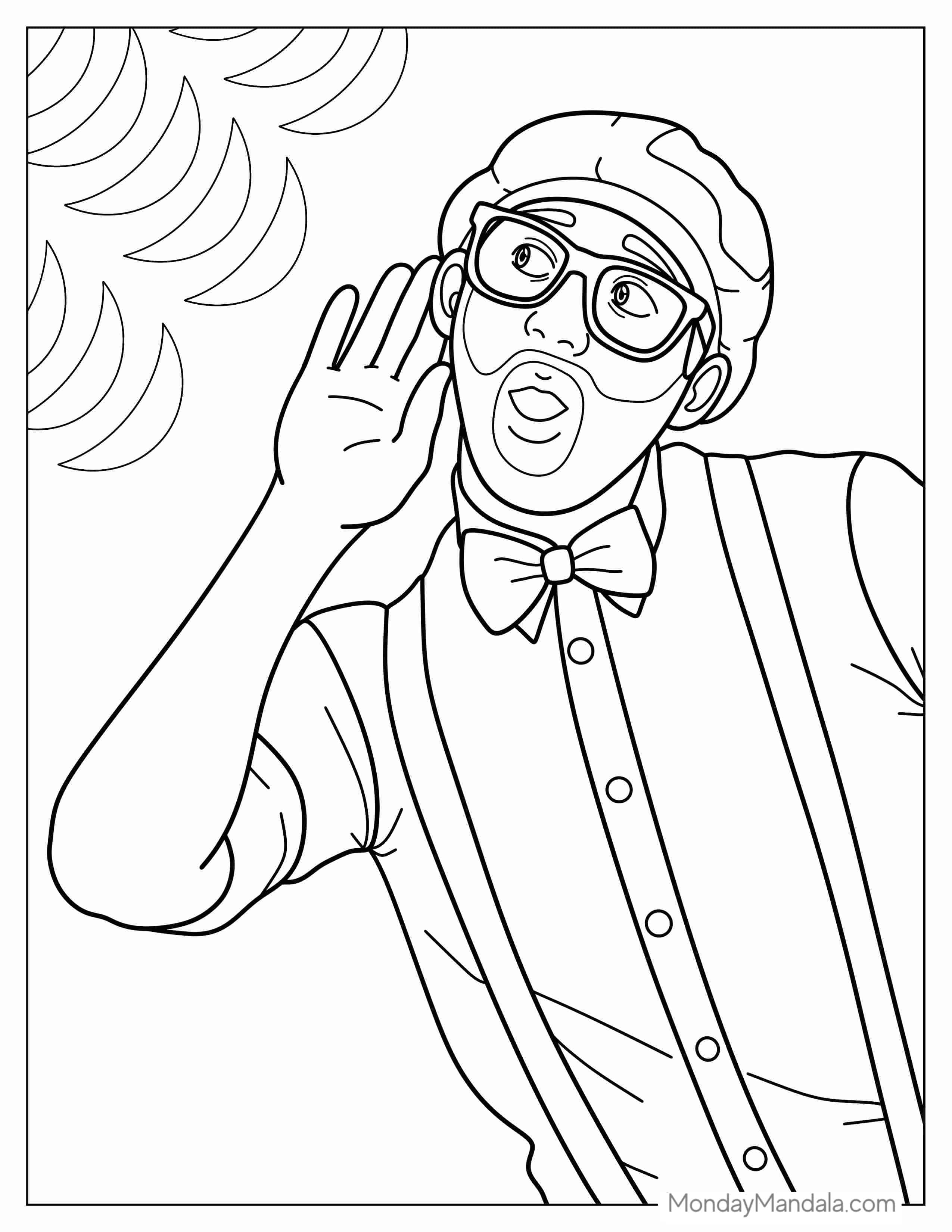Blippi Listening For Music coloring page