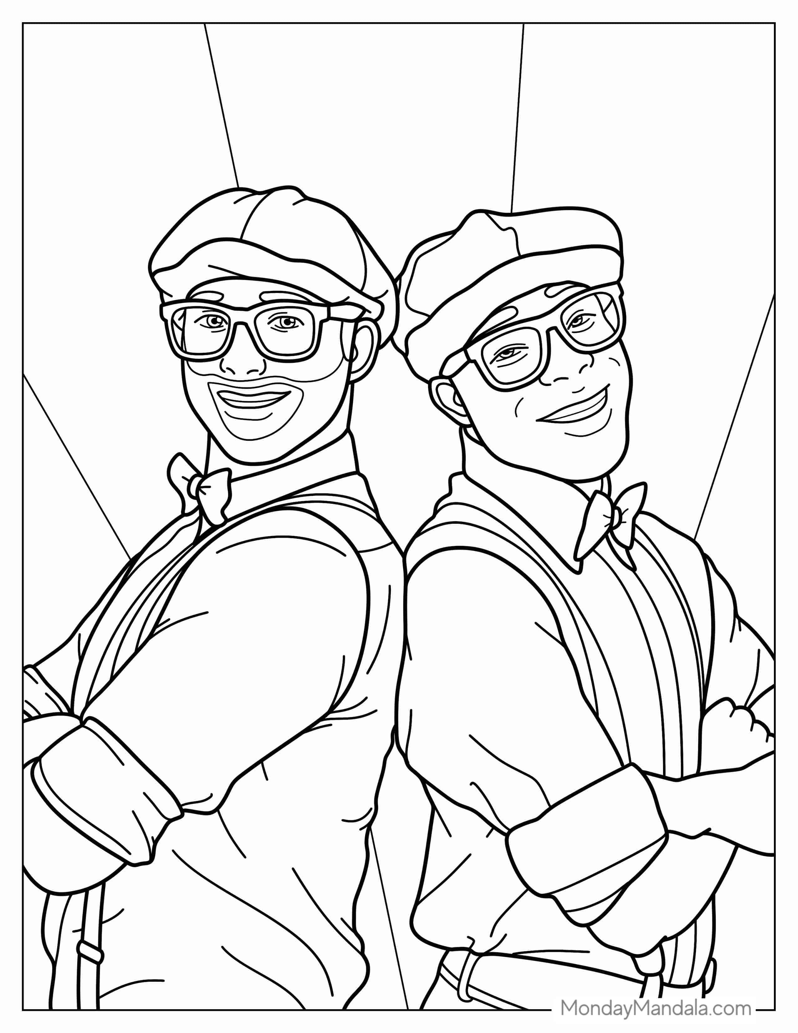 Blippi With Friend To Color coloring page