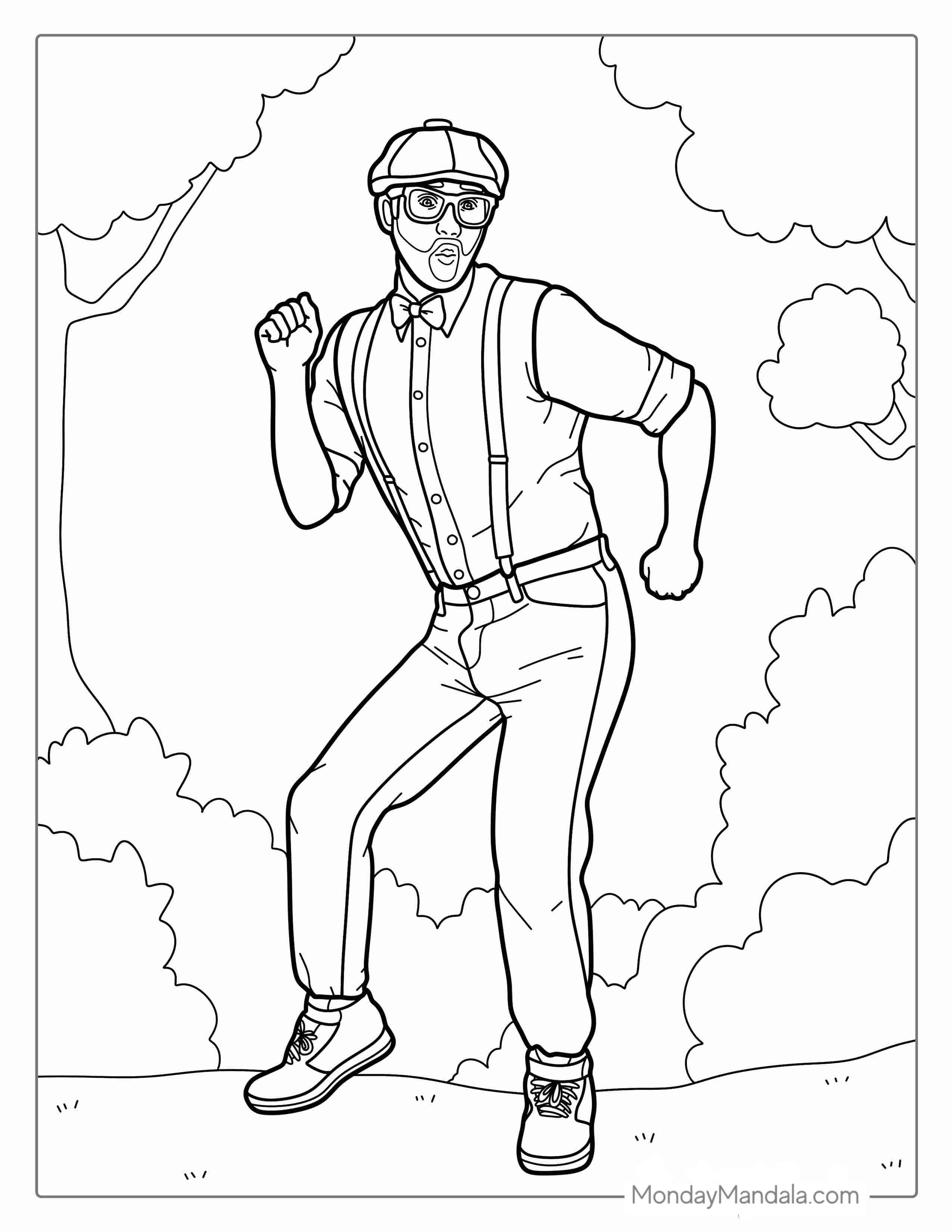 Coloring Page Of Blippi Dancing coloring page