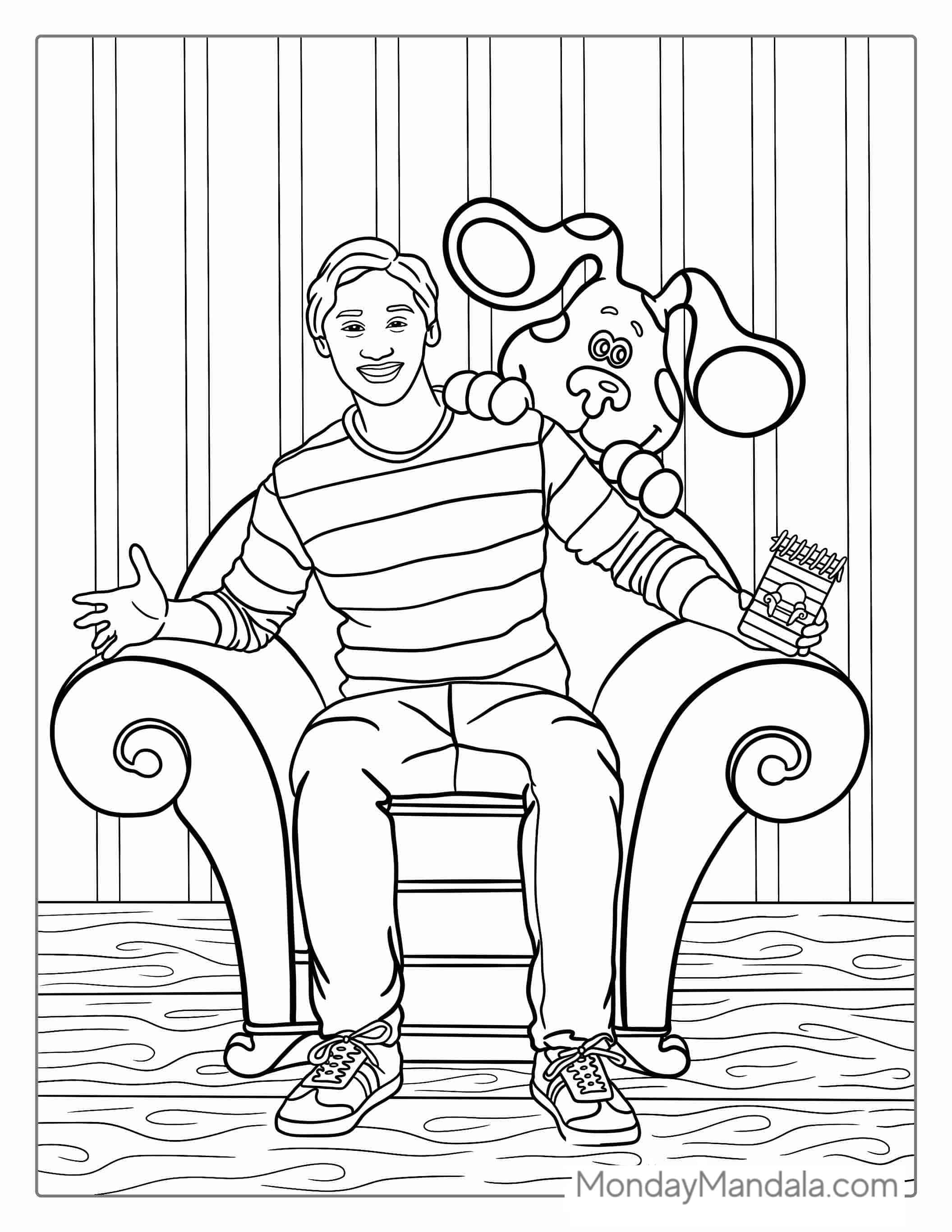 Blue And Joshua Coloring PAge For Kids coloring page — printable line art