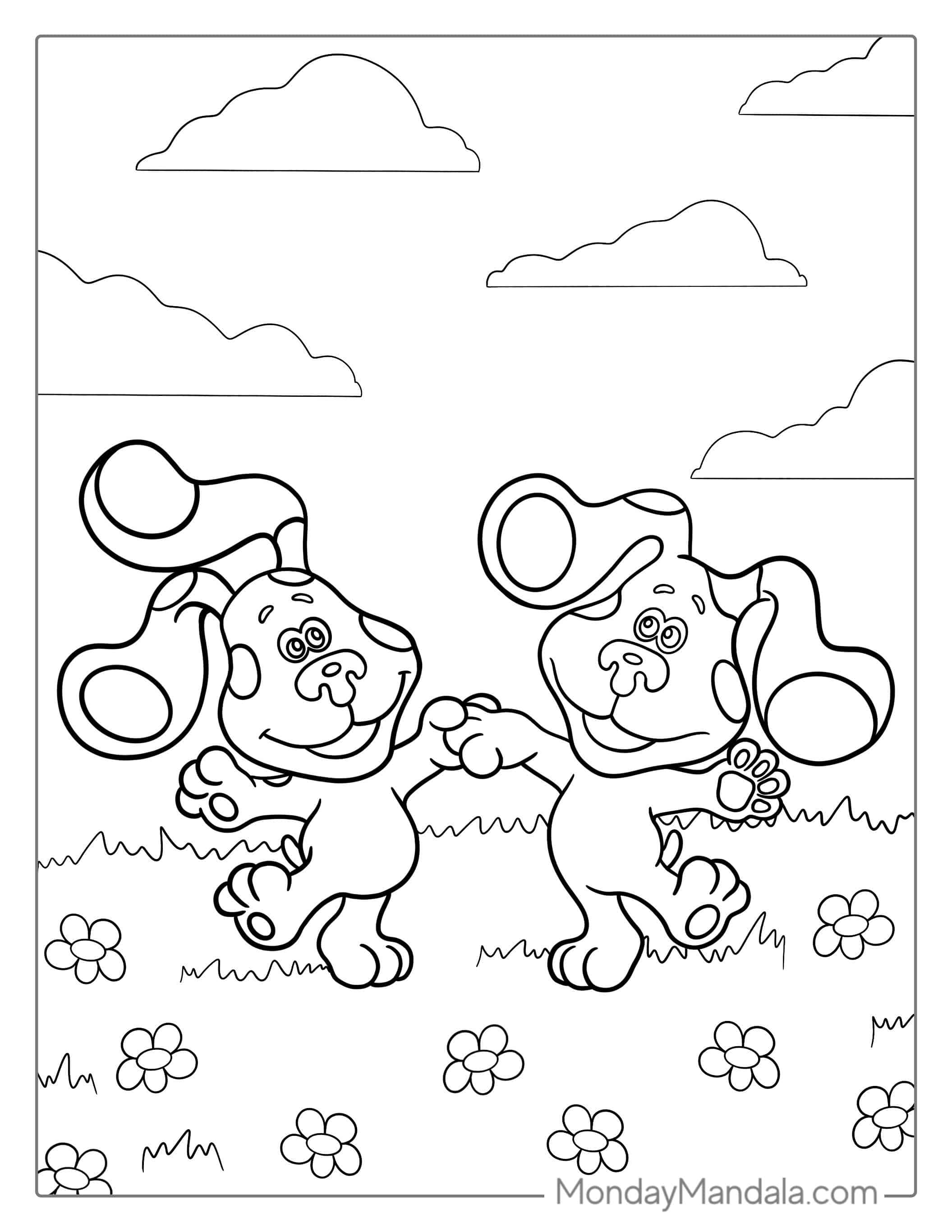 Blue And Magenta Having Fun To Color coloring page