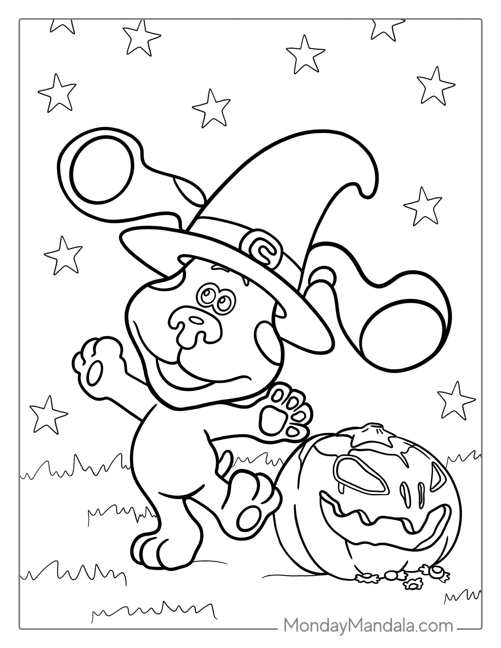 Blue_s Clues Halloween With Pumpkin To Color coloring page
