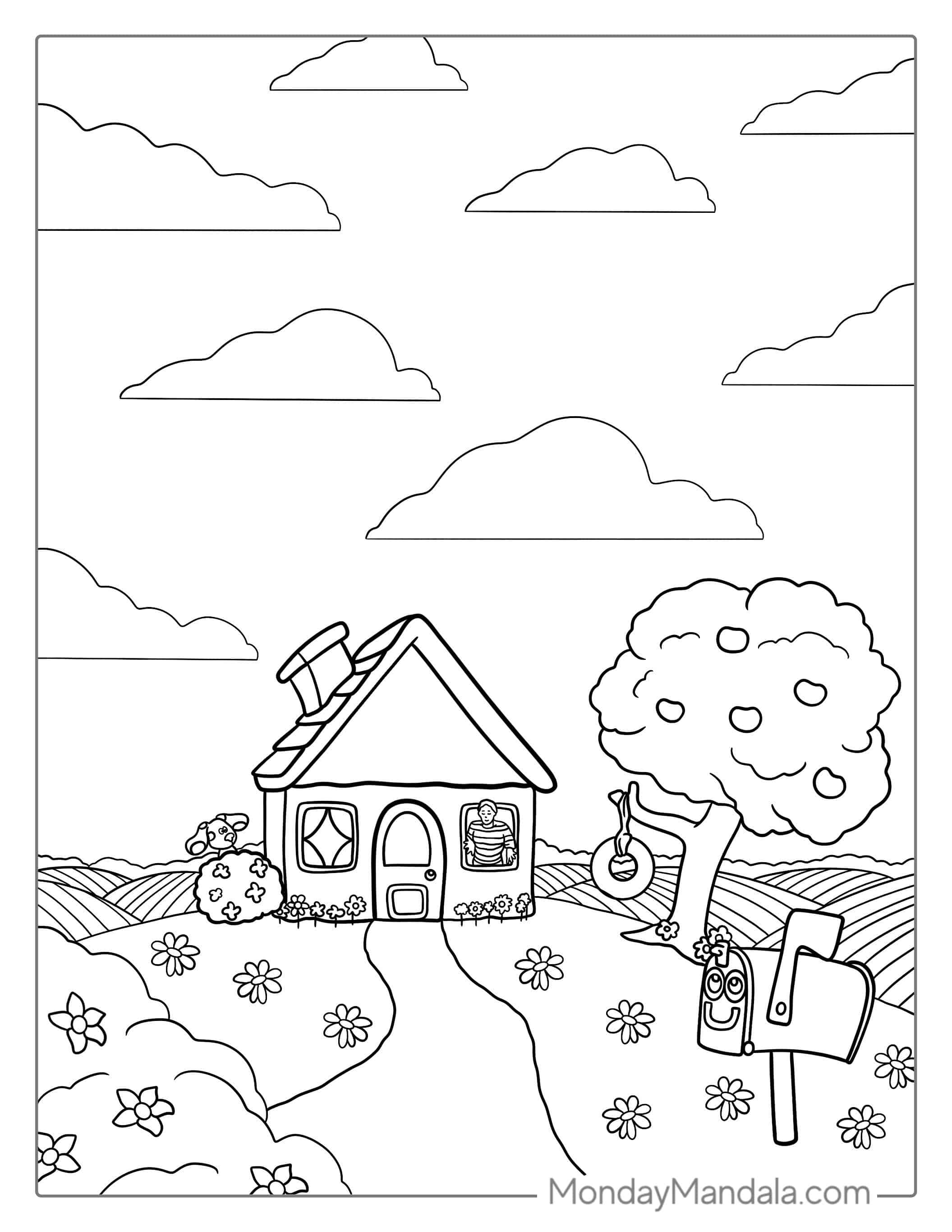 Blue_s Clues House Coloring Sheet coloring page — printable line art