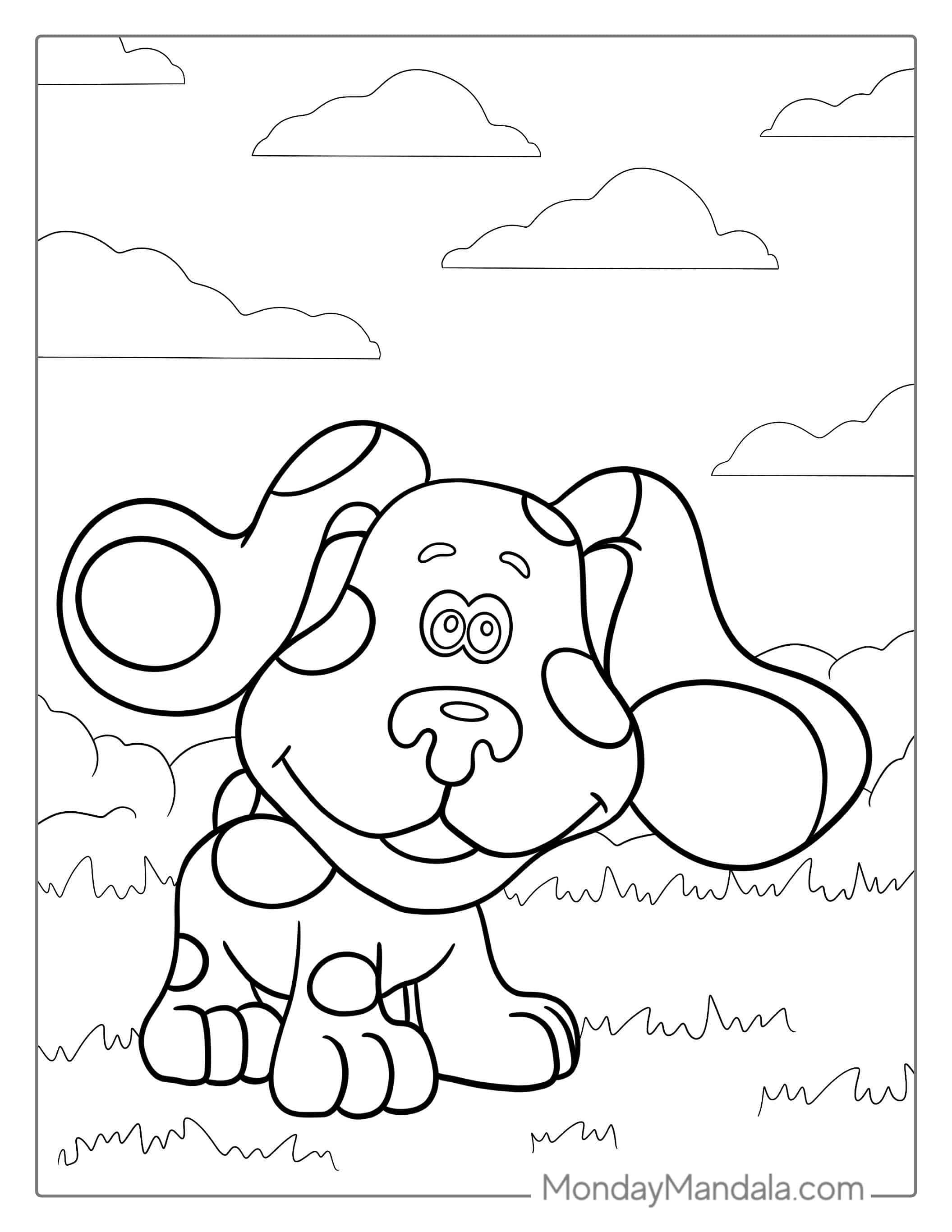 Easy Outline Of Blue To Color For Preschoolers coloring page — printable line art