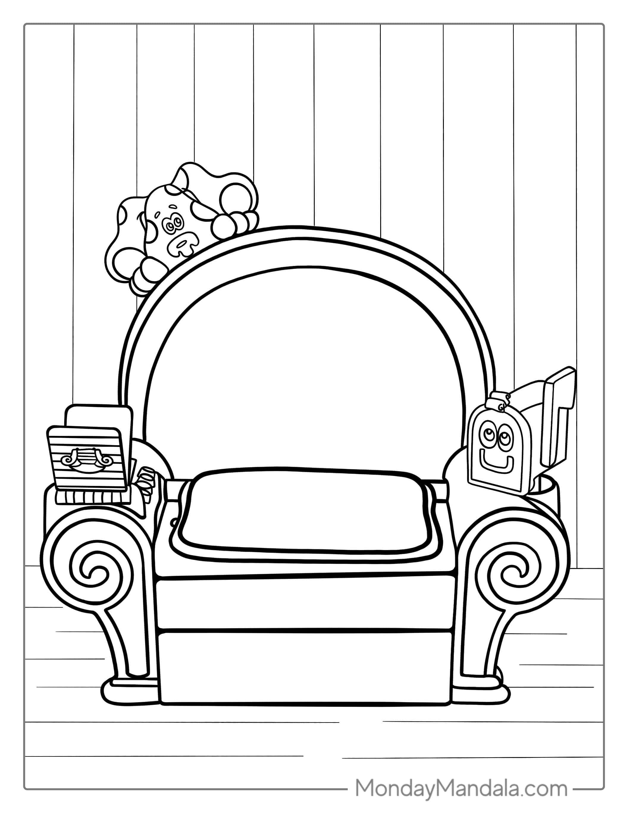 Thinking Chair From Blue_s Clues Coloring Page coloring page — printable line art