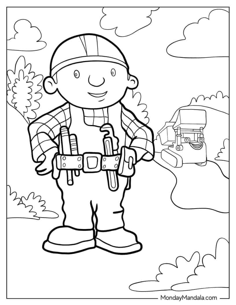 Bob The Builder With Tool Belt coloring page