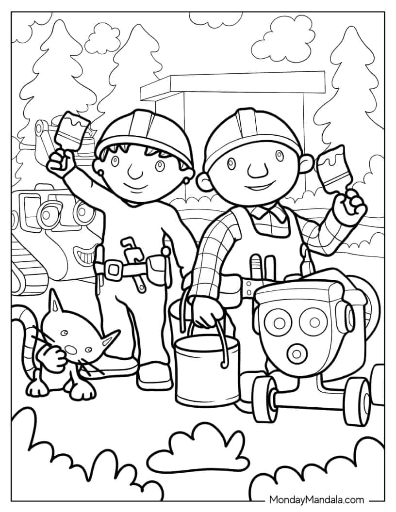 Bob, Wendy, And Crew Coloring In coloring page — printable line art