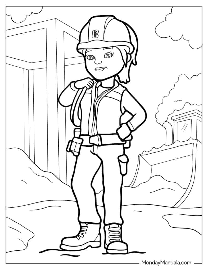 Coloring Page Of Wendy In Construction Site coloring page