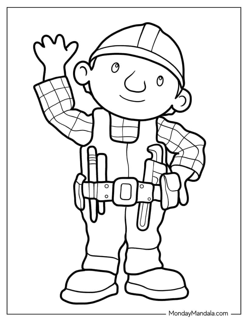 Easy Coloring Page Of Bob The Builder For Preschoolers coloring page