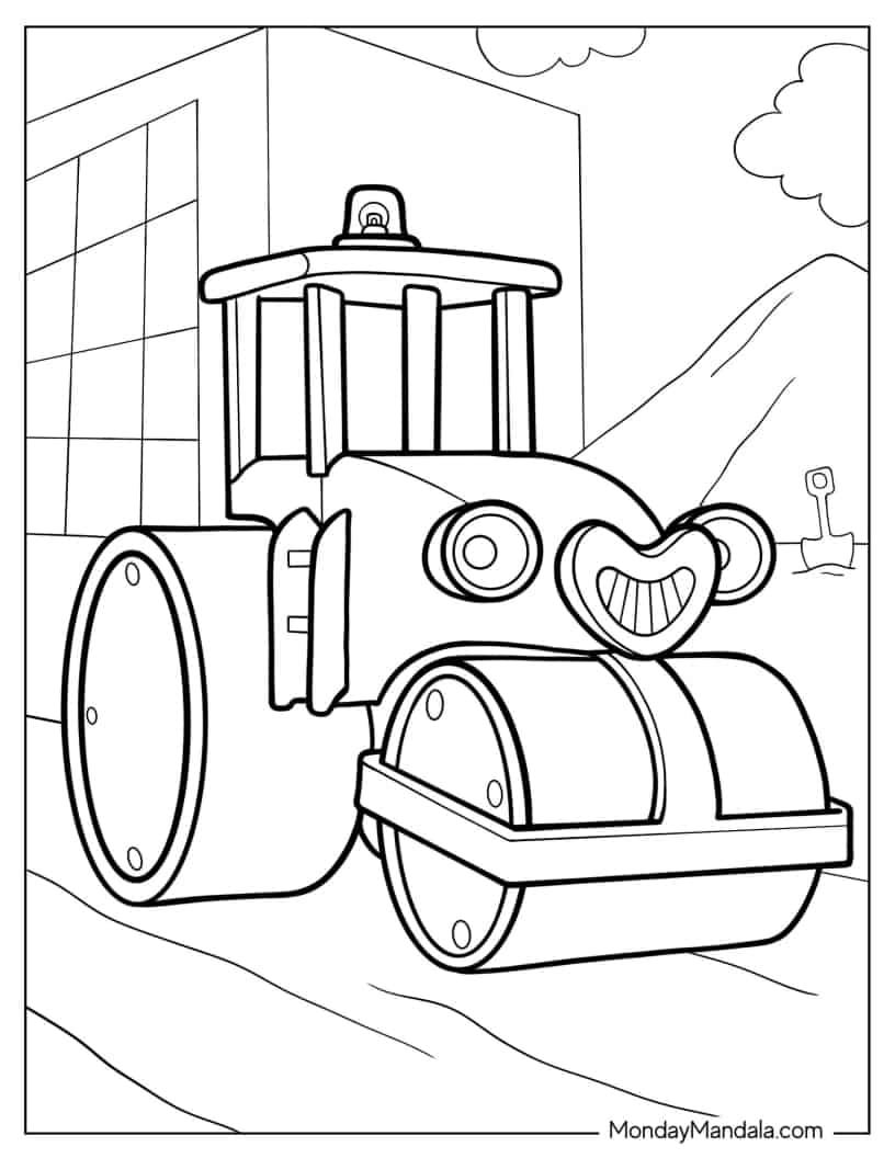 Easy Roley The Steam Roller Coloring Page For Kids coloring page