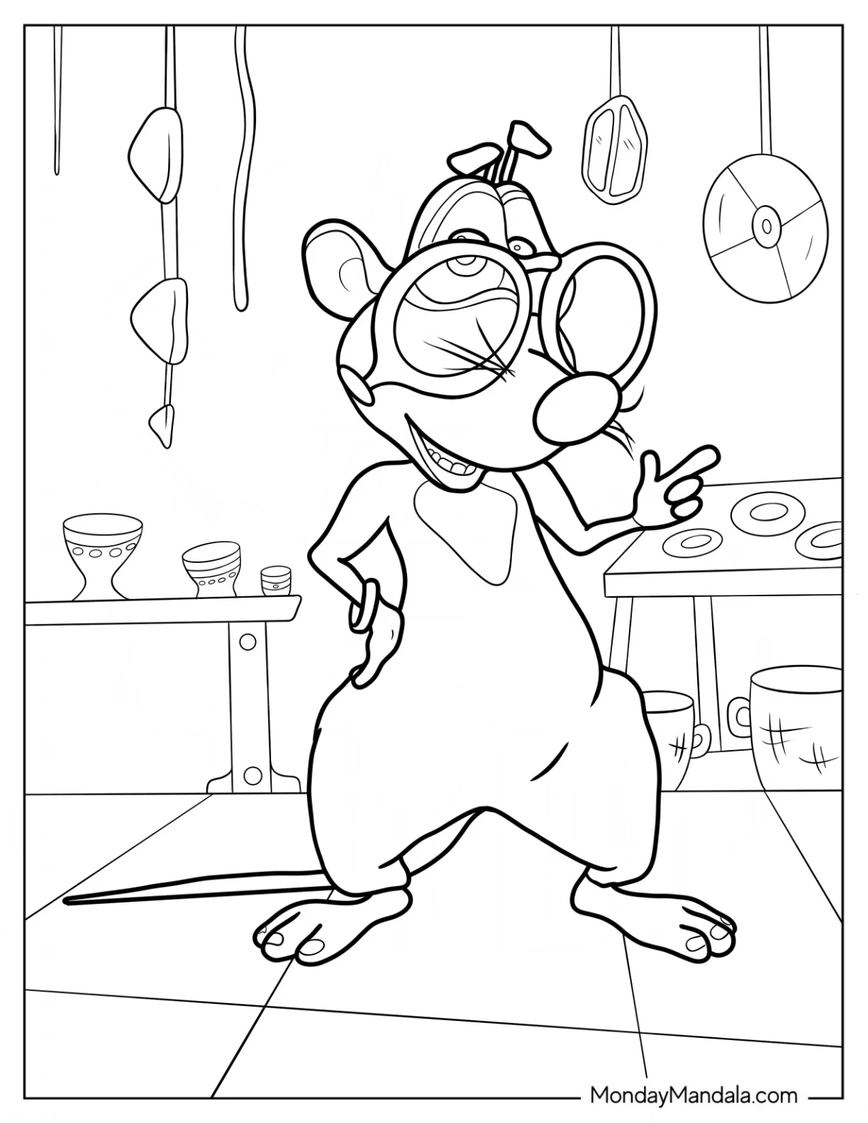 Booba Coloring Page Of Cute Loola In The Kitchen coloring page