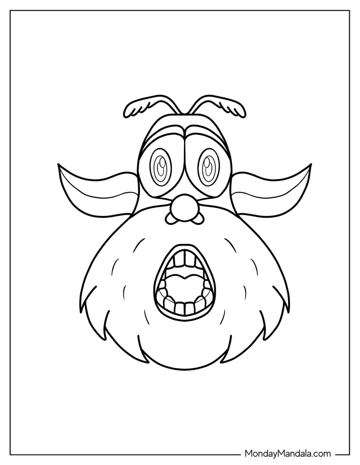 Booba Coloring Page Shocked Face For Preschoolers coloring page