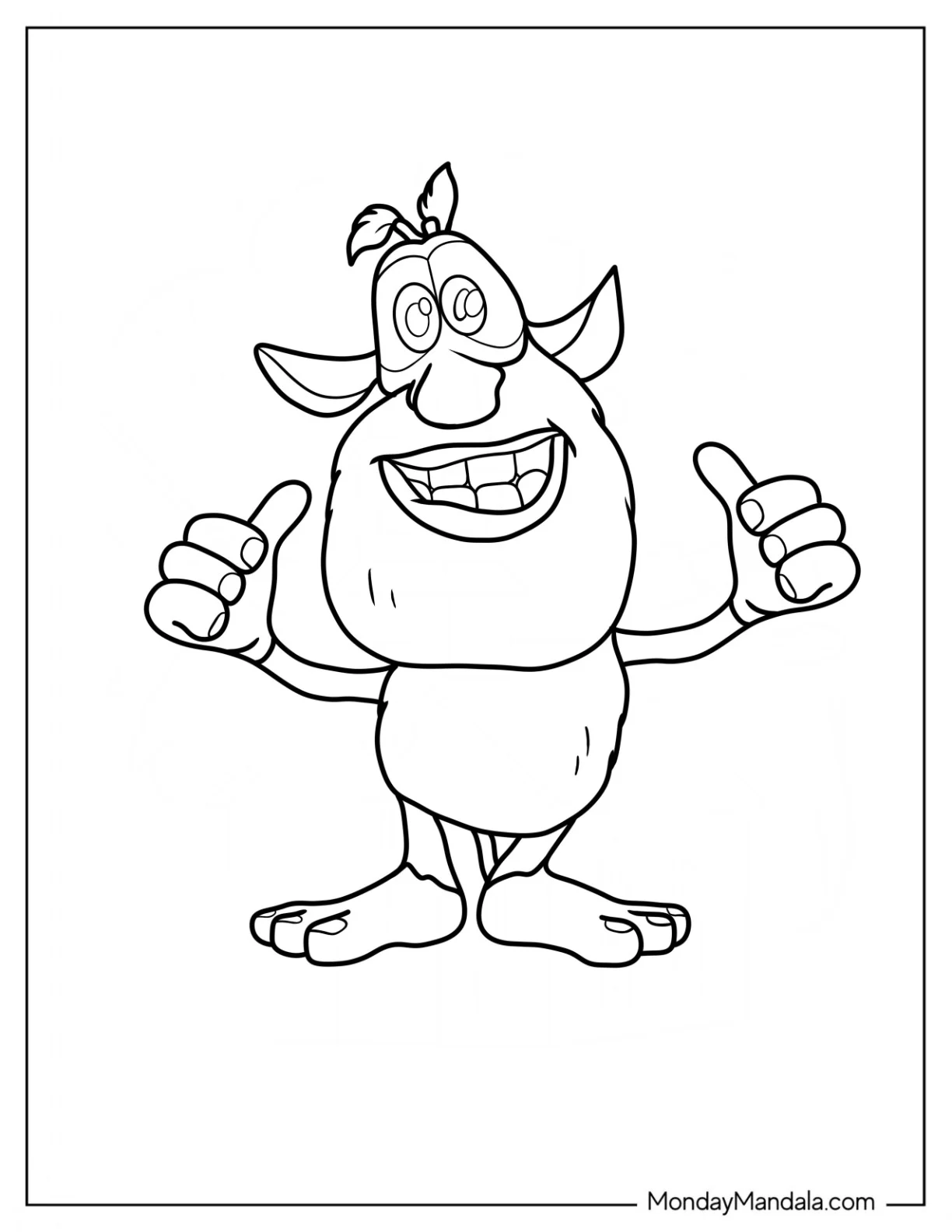 Easy Booba Coloring Page For Kids coloring page