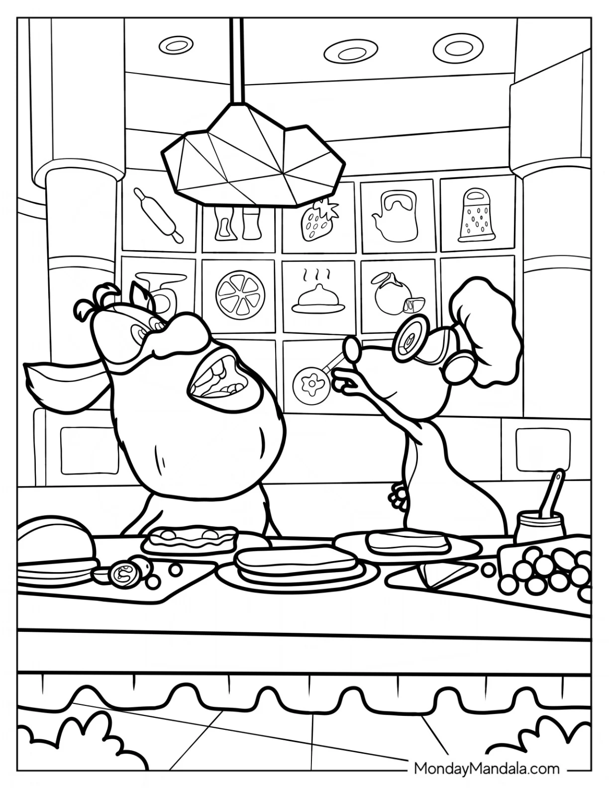 Loola Feeding Booba Coloring Page coloring page