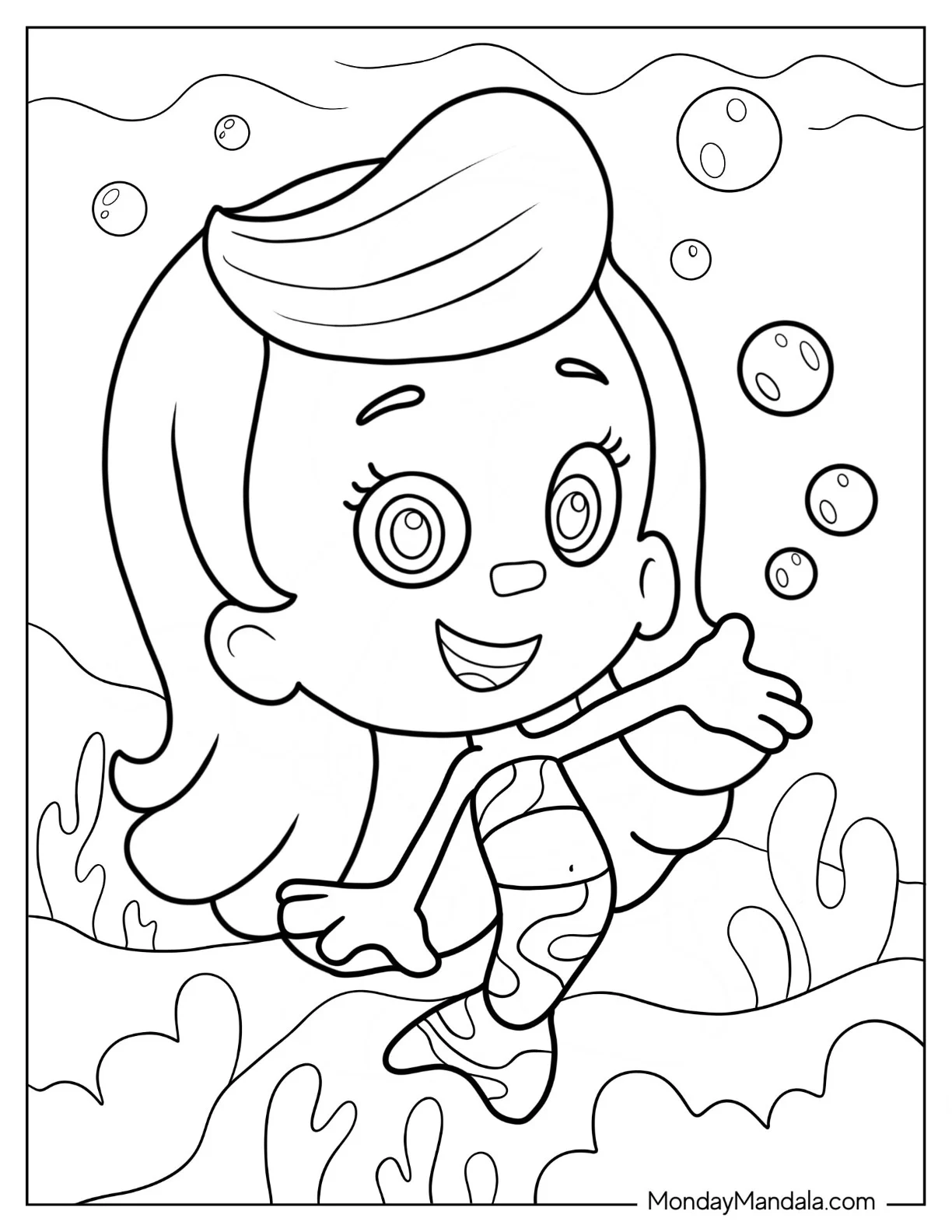Bubble Guppies Coloring Page Of Mermaid Molly Bubble Guppies coloring page