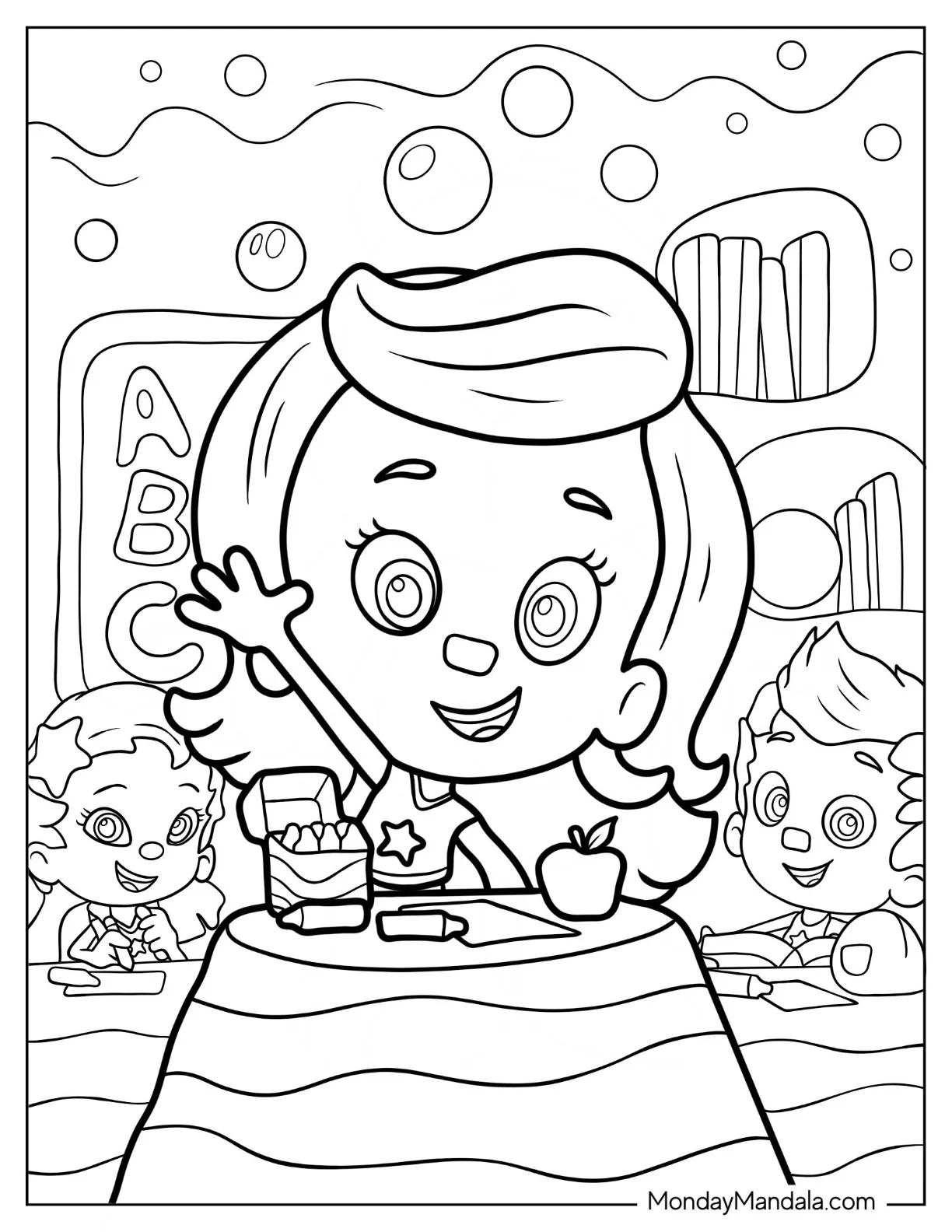 Bubble Guppies Coloring Page Of Molly Raising Hand coloring page